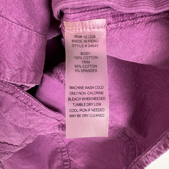 Soft Surroundings Women’s Size M Sleeveless Top Embroidered Button Up Purple - Picture 6 of 6